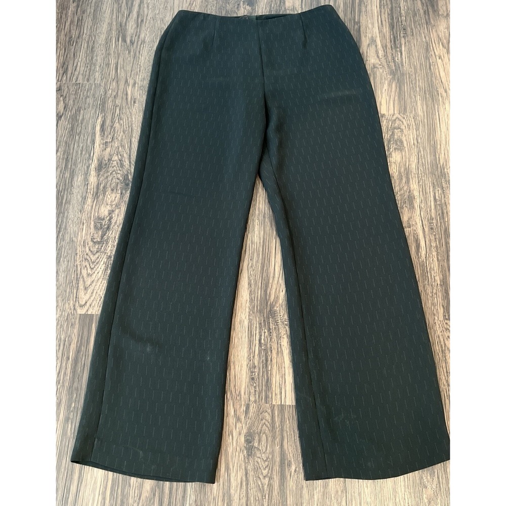 Yansi Fugel High Waist Straight Leg Microfiber Trouser Pants Bottle Green Sz 12